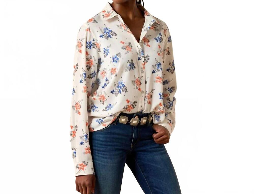 NEW ARIAT homestyle long sleeved shirt in white